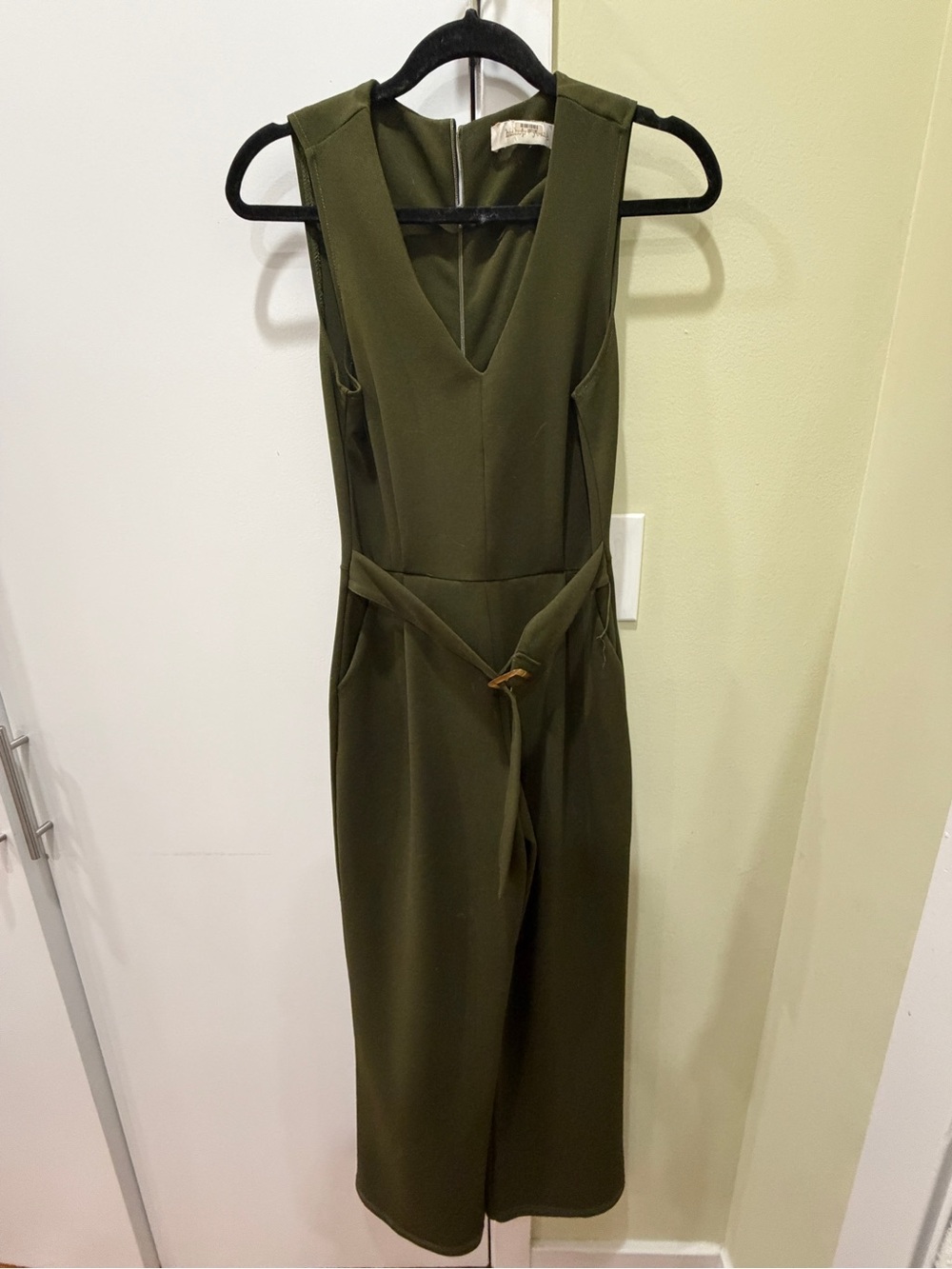bishop + young Olive V-Neck Sleeveless Jumpsuit